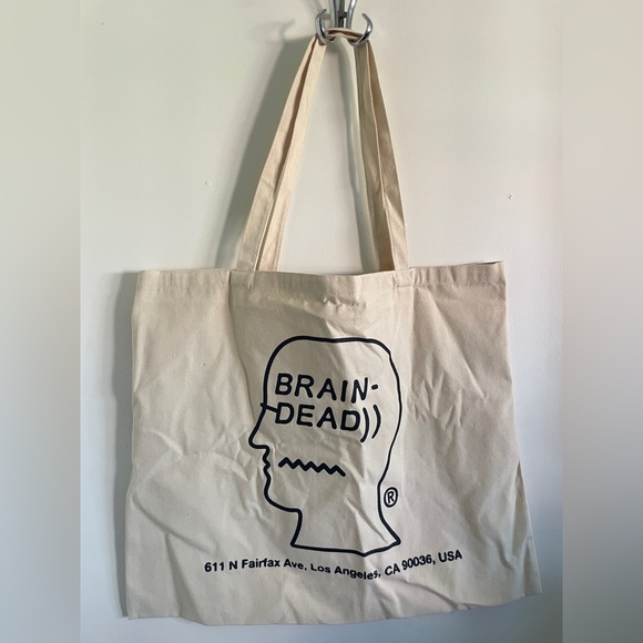 NEW Brain dead fabrications Sunset Chaos Design Beige ivory cream LARGE tote bag - Picture 2 of 3